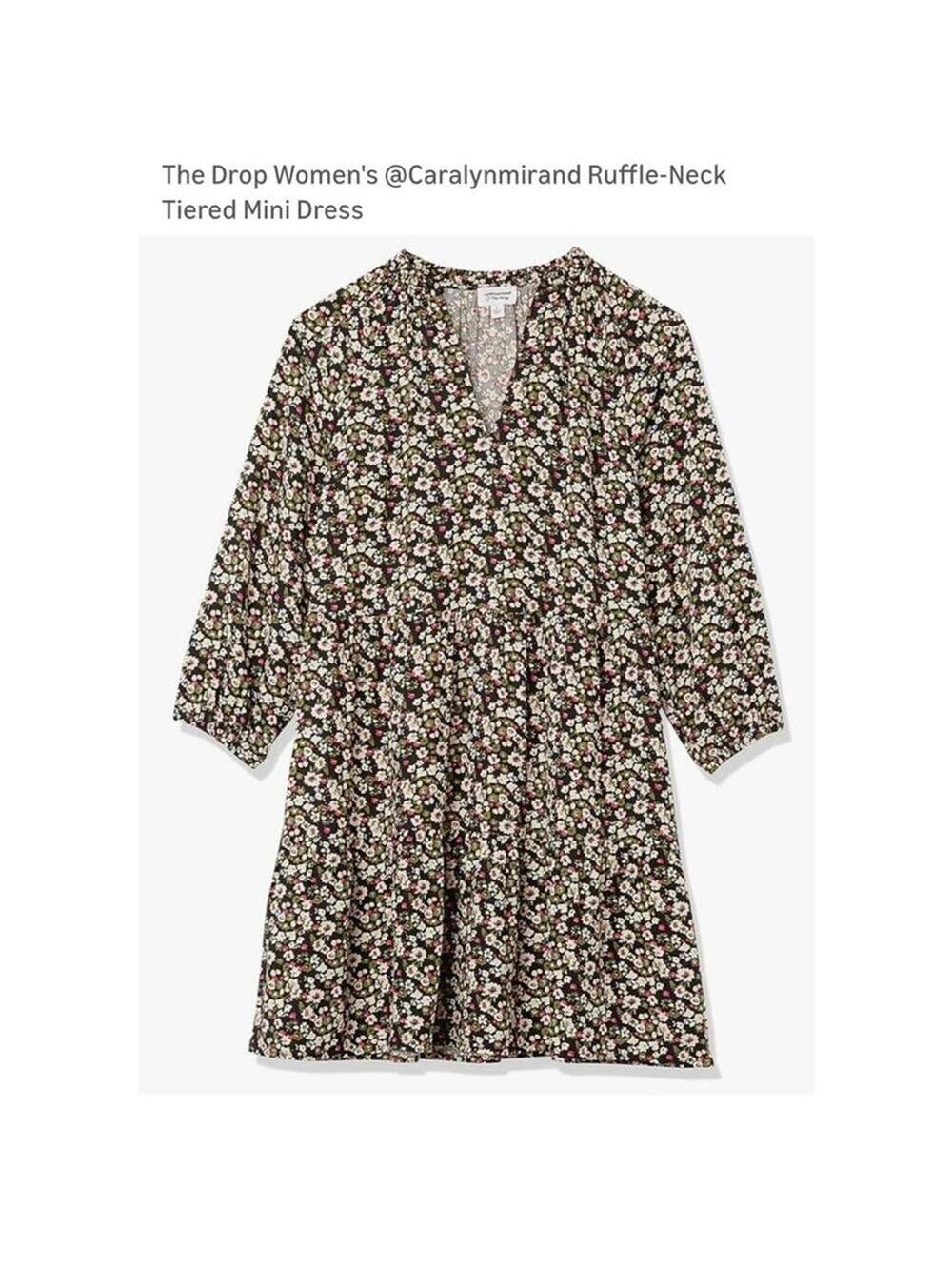 The Drop Women's Caralynmirand Ruffle-Neck Tiered Mini Dress M